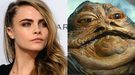 'Star Wars - El despertar de la Fuerza': Cara Delevingne se disfraza de Jabba el Hutt para la premiere