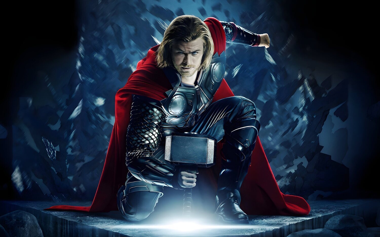 Chris Hemsworth caracterizado como Thor