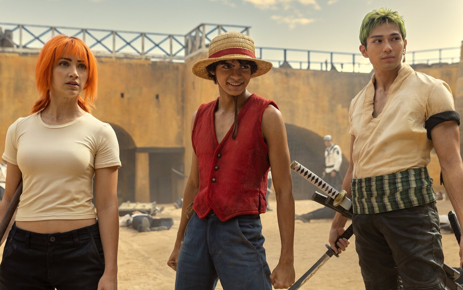 'One Piece' con Iñaki Godoy, Mackenyu y Emily Rudd.