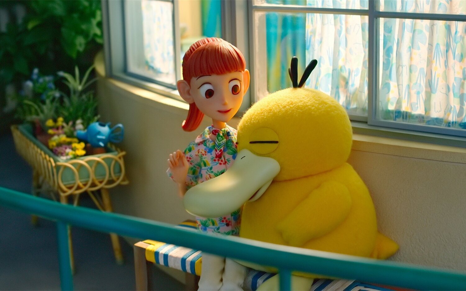 Haru y un Psyduck en 'La conserje Pokémon'