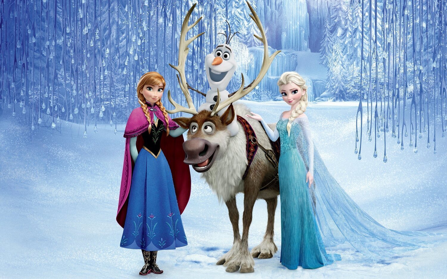 Elsa, Anna, Olaf y Sven en 'Frozen'