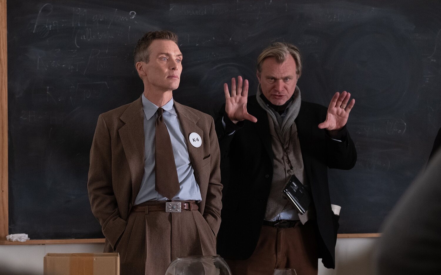 Cillian Murphy y Christopher Nolan en el set de 'Oppenheimer'