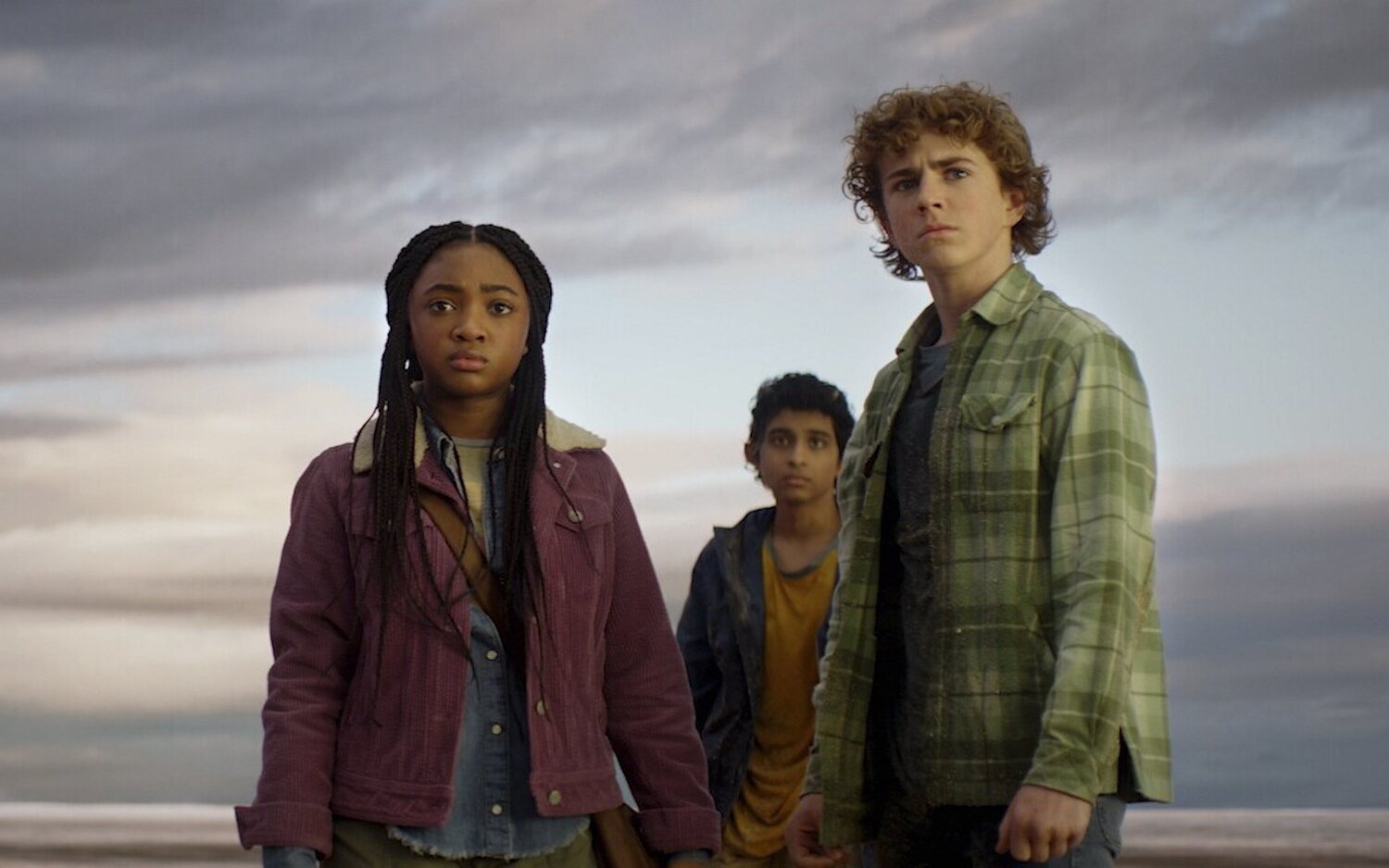 Walker Scobell, Leah Sava Jeffries y Aryan Simhadri en 'Percy Jackson y los dioses del Olimpo'