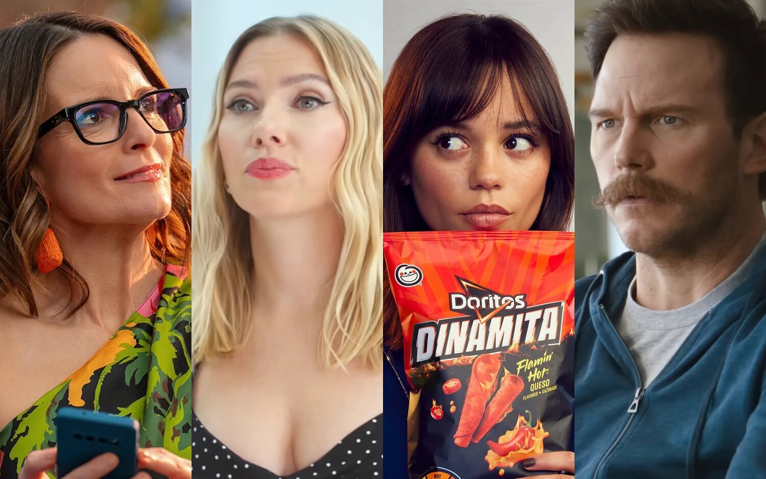 Tina Fey, Scarlett Johansson, Jenna Ortega y Chris Pratt