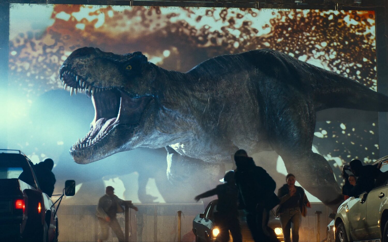 El tiranosaurio rex en el prólogo de 'Jurassic World: Dominion'