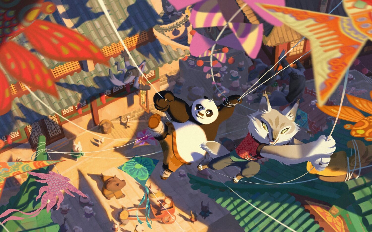 Concept art de 'Kung Fu Panda 4' con Po y Zhen