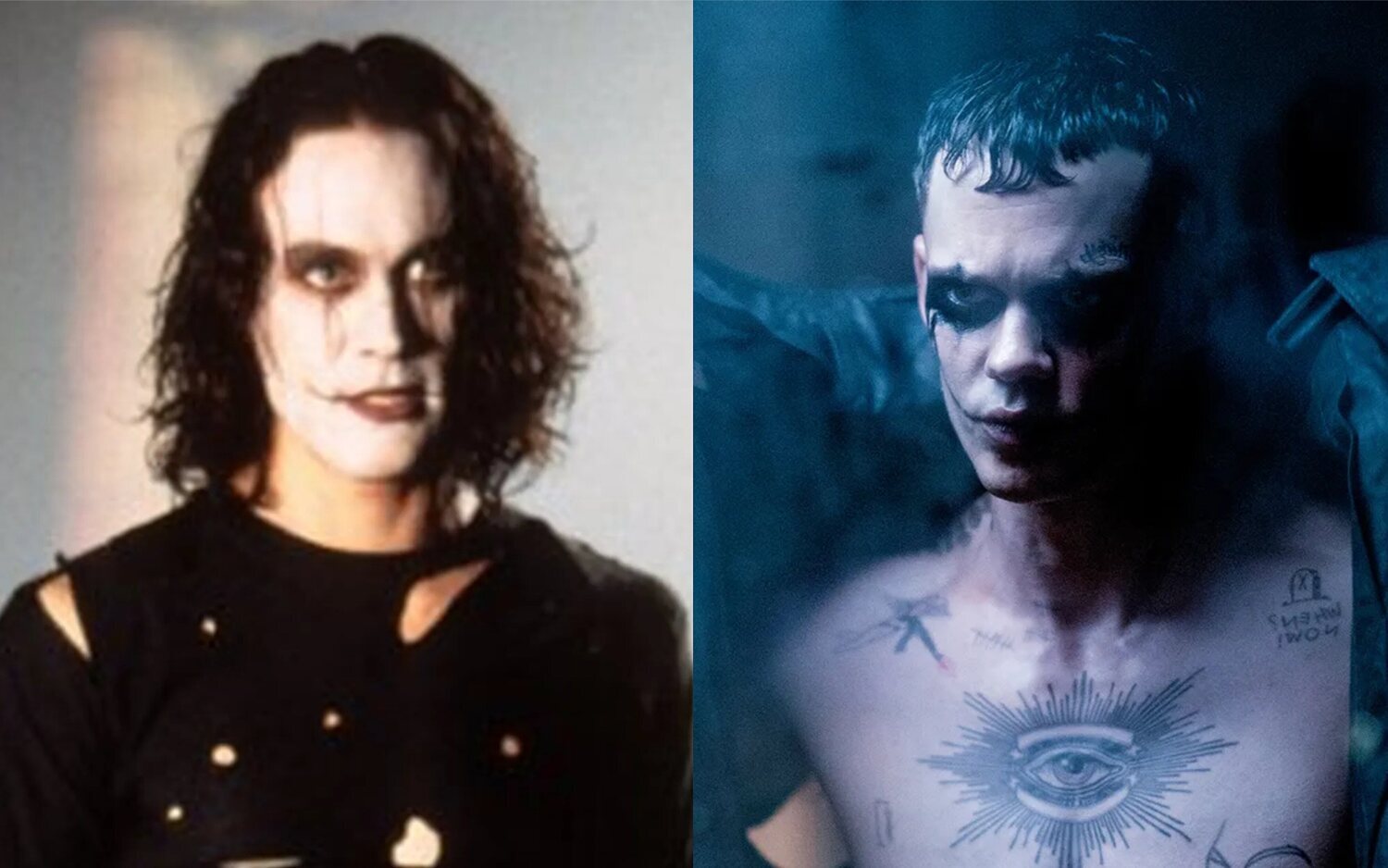 Brandon Lee y Bill Skarsgård como Eric Draven en 'El cuervo'