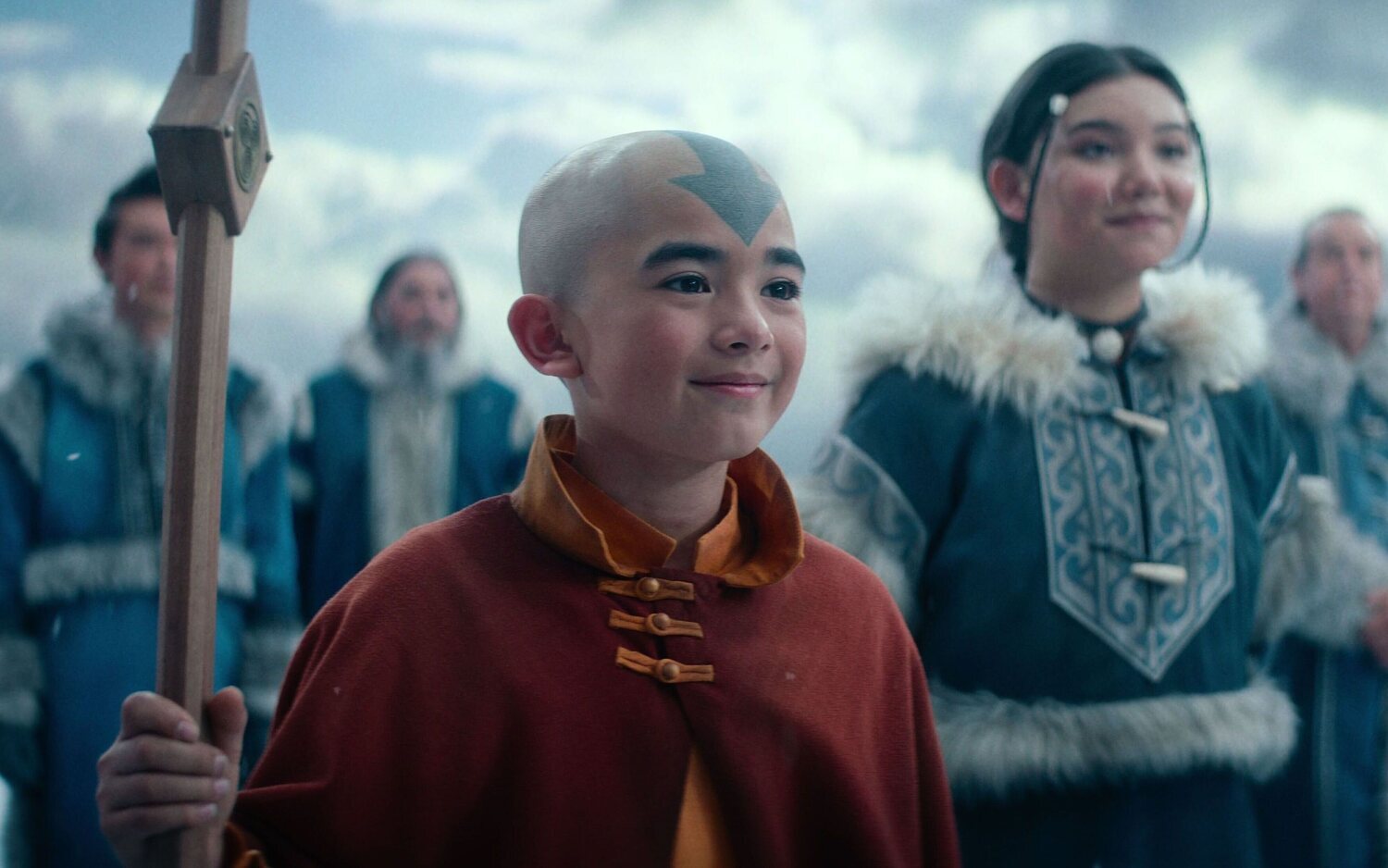 Gordon Comier como Aang en 'Avatar: La leyenda de Aang'