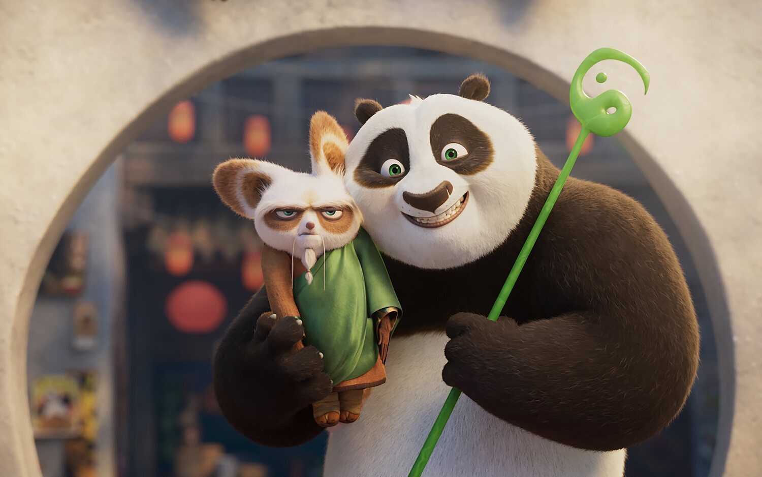 El maestro Shifu y Po en 'Kung Fu Panda 4'