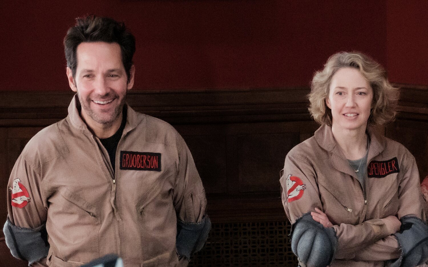 Paul Rudd y Carrie Coon en 'Cazafantasmas: Imperio Helado'