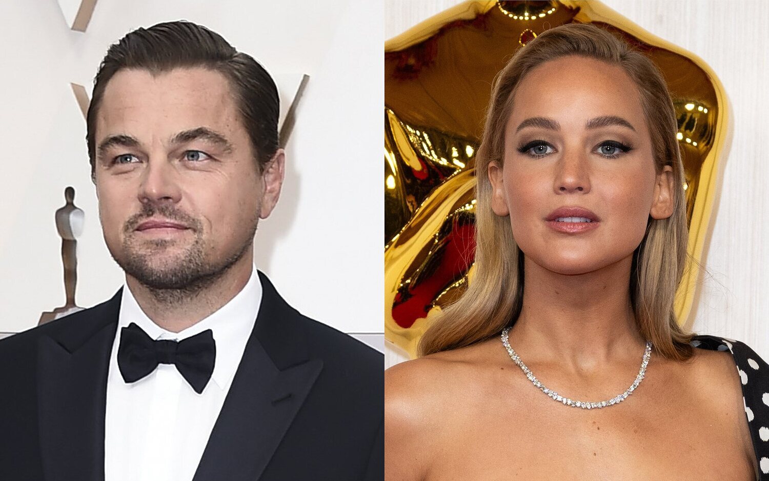 Leonardo DiCaprio en los Globos de Oro 2020 / Jennifer Lawrence en los Oscar 2024