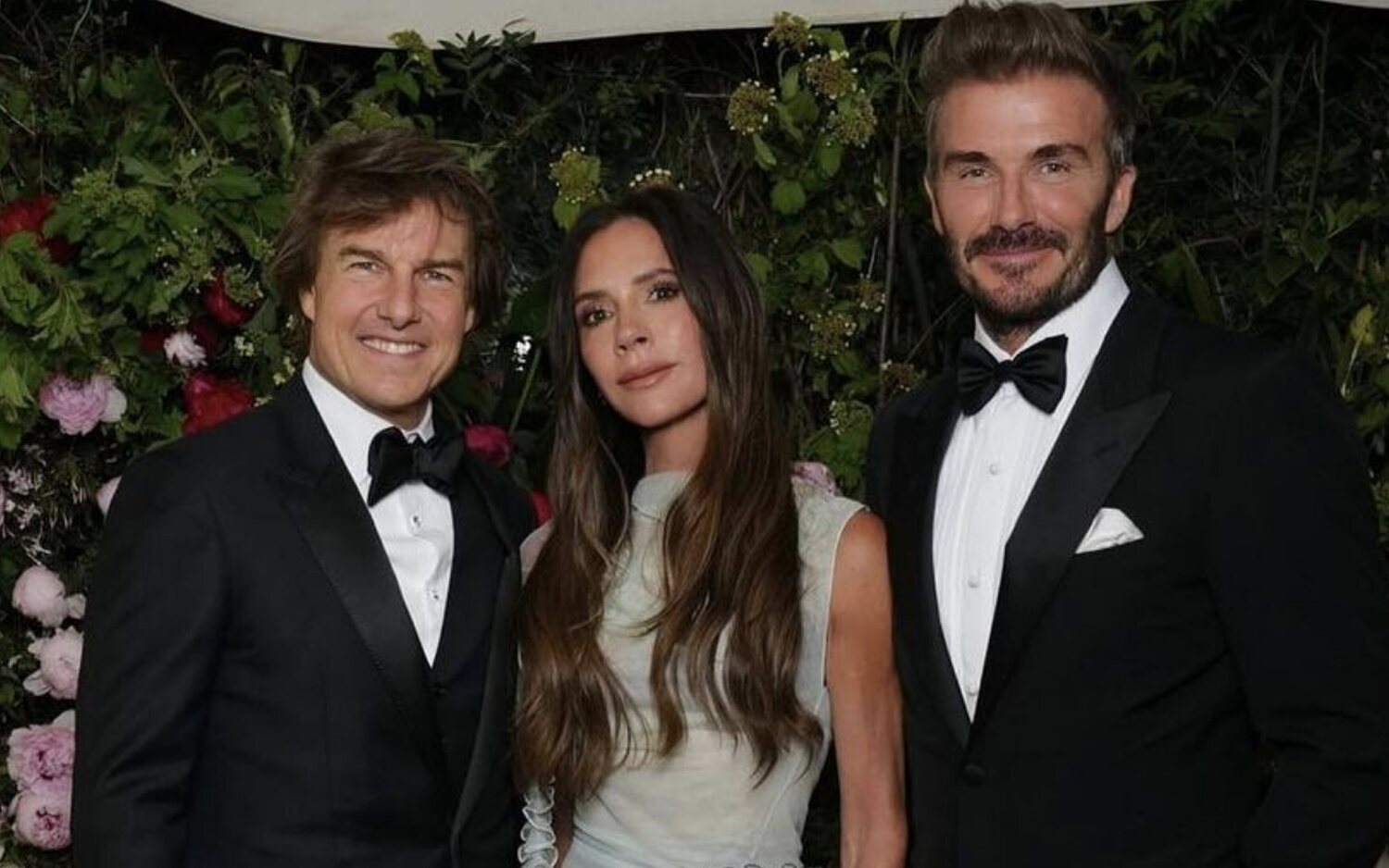 Tom Cruise junto al matrimonio Beckham en el cumpleaños de Victoria