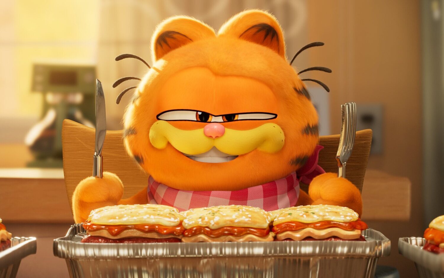 Garfield y su tradicional gusto por la lasaña