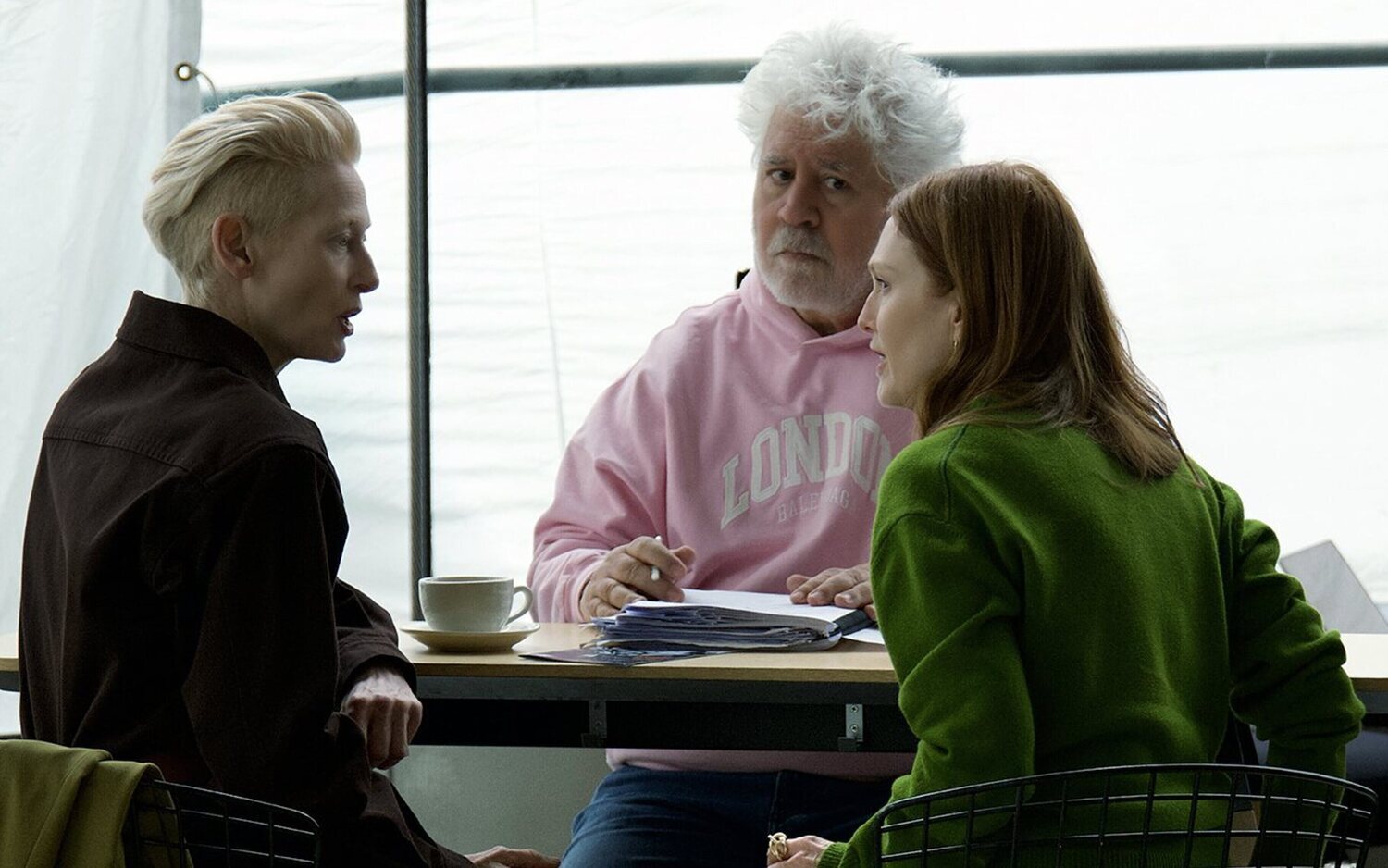 Pedro Almodóvar, Julianne Moore y Tilda Swinton