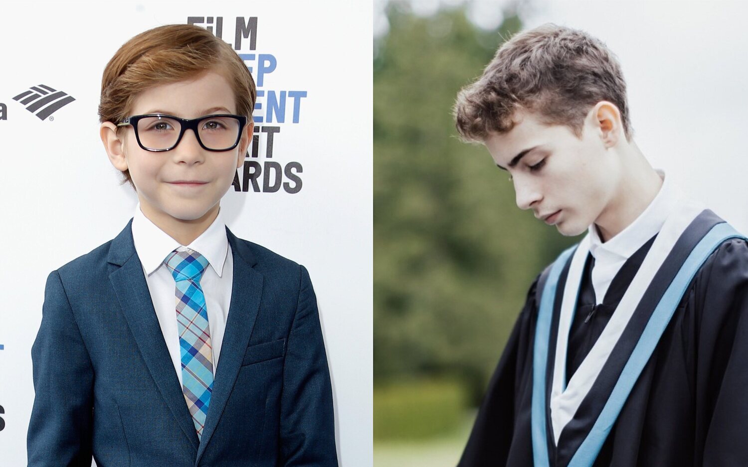 Jacob Tremblay en la alfombra roja de los Independent Spirit Awards 2016 y en su graduación 2024