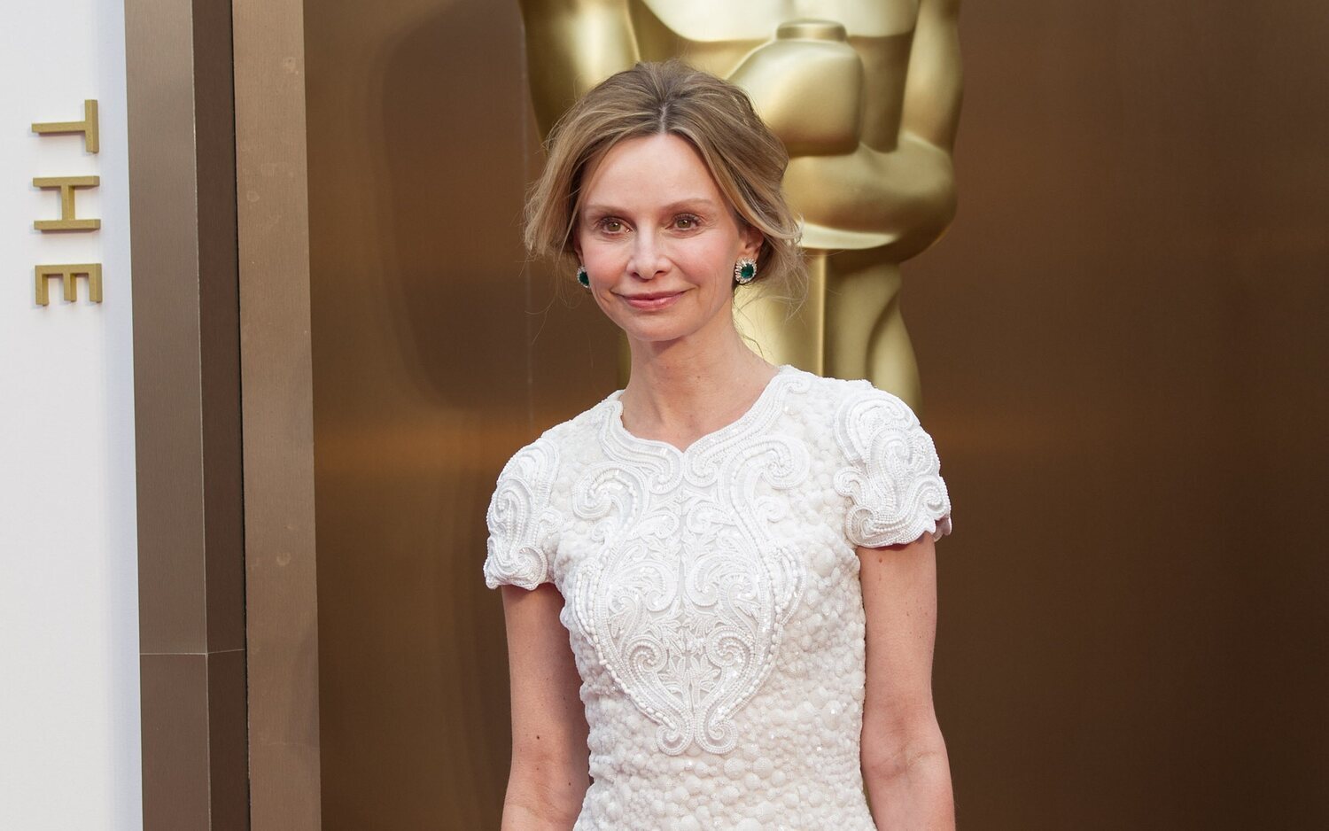 Calista Flockhart en la 86ª edición de los Oscar