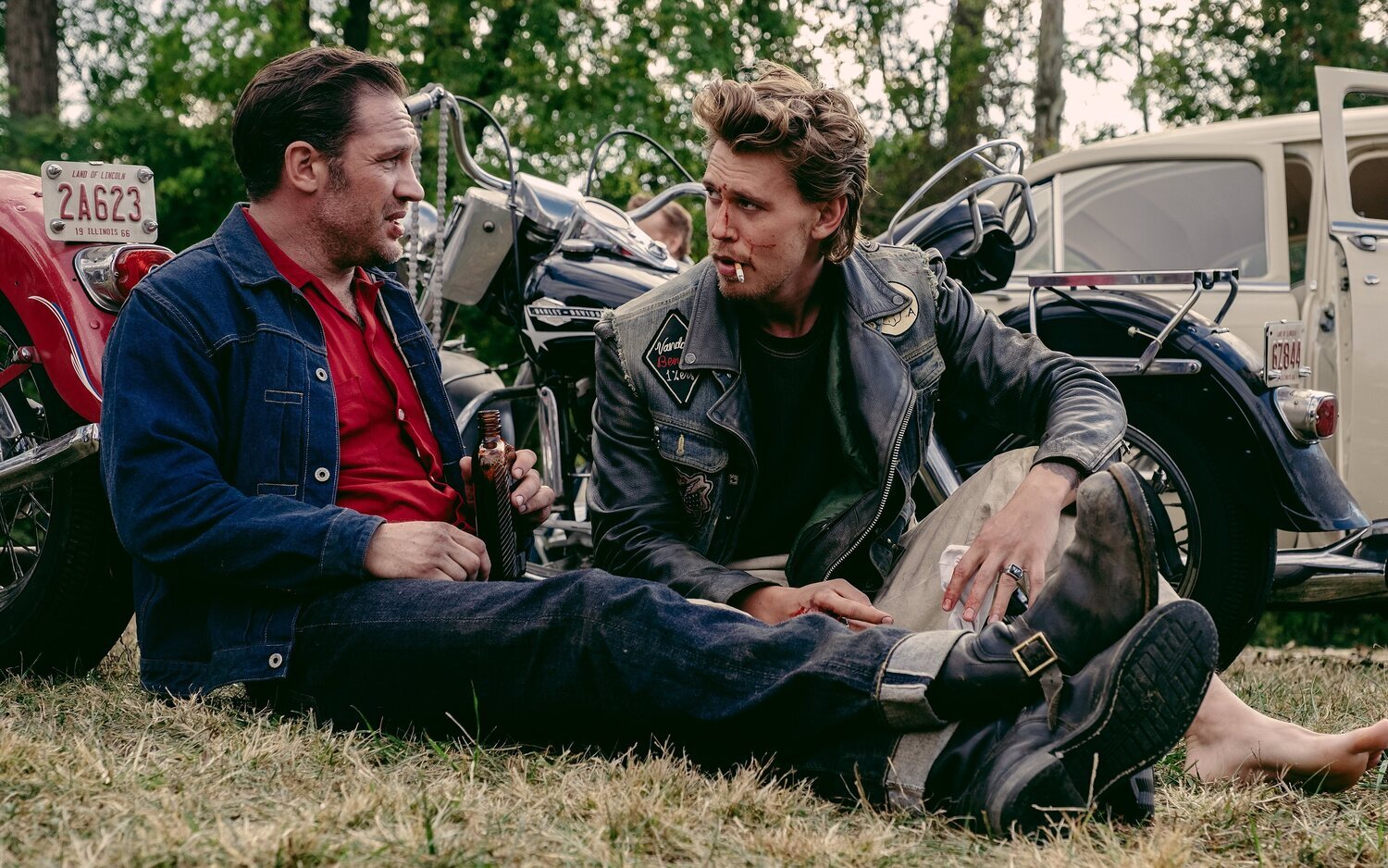 Tom Hardy y Austin Butler en 'Bikeriders. La ley del asfalto'