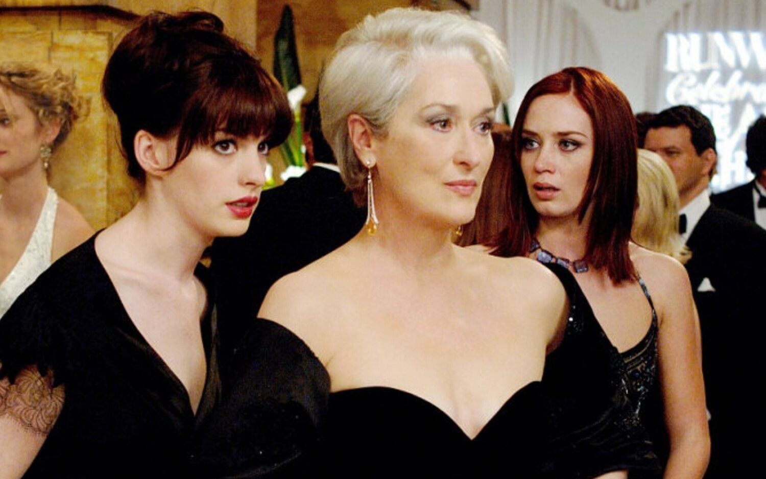 Anne Hathaway, Meryl Streep y Emily Blunt en 'El diablo viste de Prada'