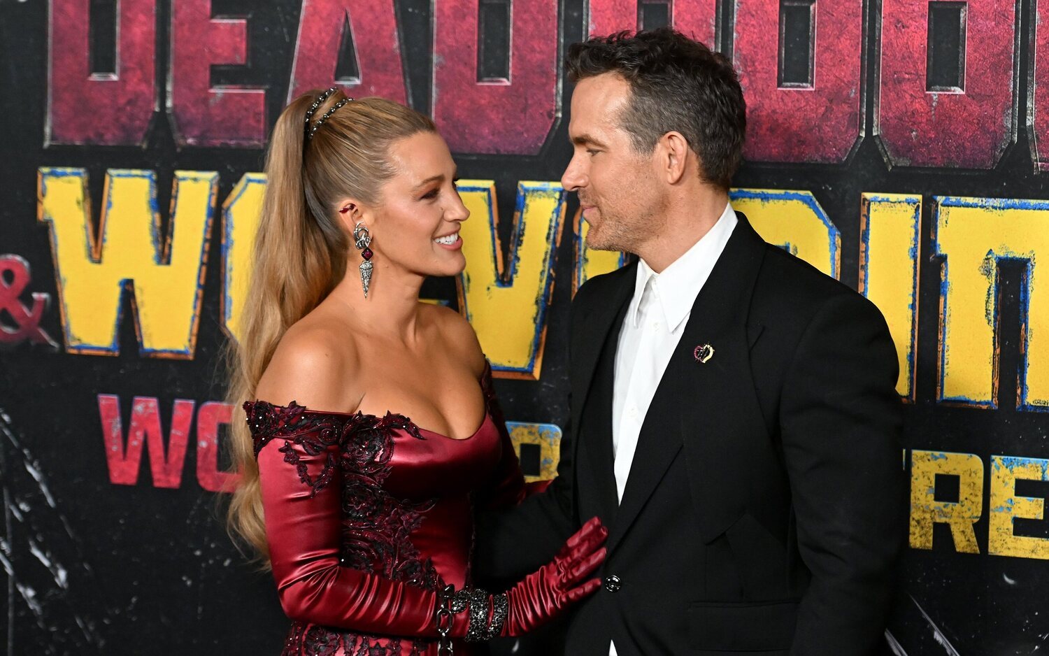 Ryan Reynolds y Blake Lively en la premier de 'Deadpool y Lobezno'