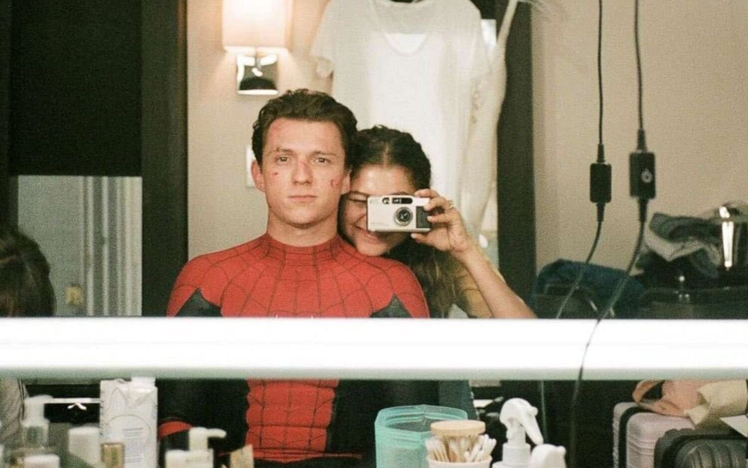 Tom Holland y Zendaya durante el rodaje de 'Spider-man: No Way Home'