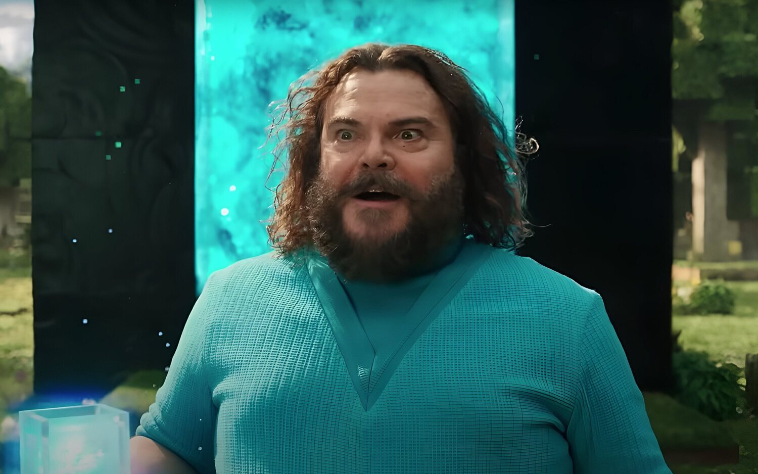 Steve (Jack Black) llega al Mundo Exterior en 'Una película de Minecraft'