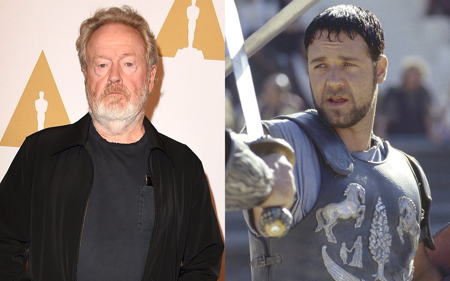 Ridley Scott y Russell Crowe en 'Gladiator'