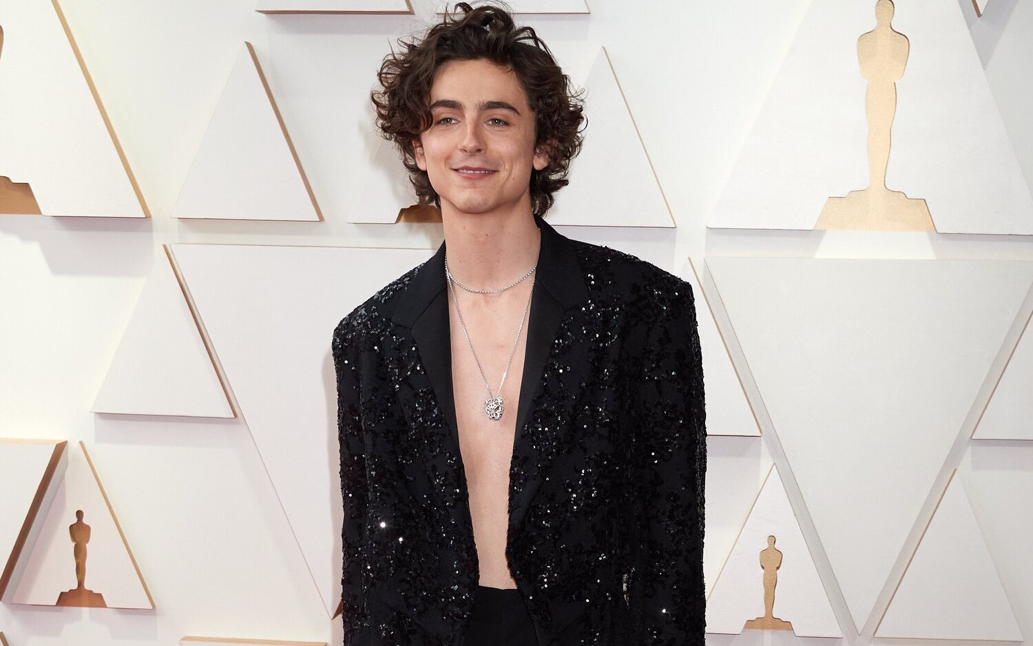 Timothée Chalamet en la alfombra roja de los Premios Oscar 2022