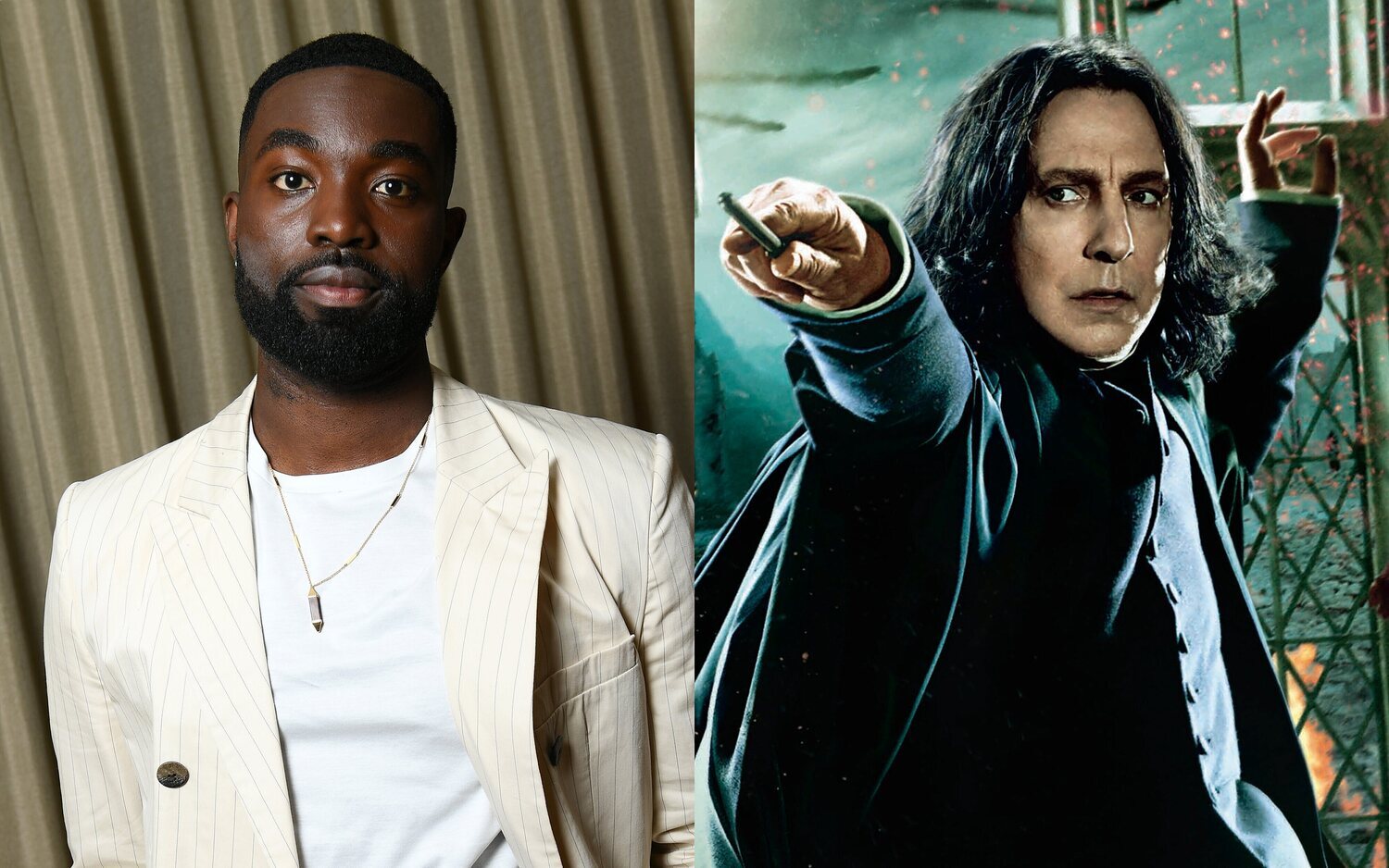 Paapa Essiedu y Alan Rickman como Snape