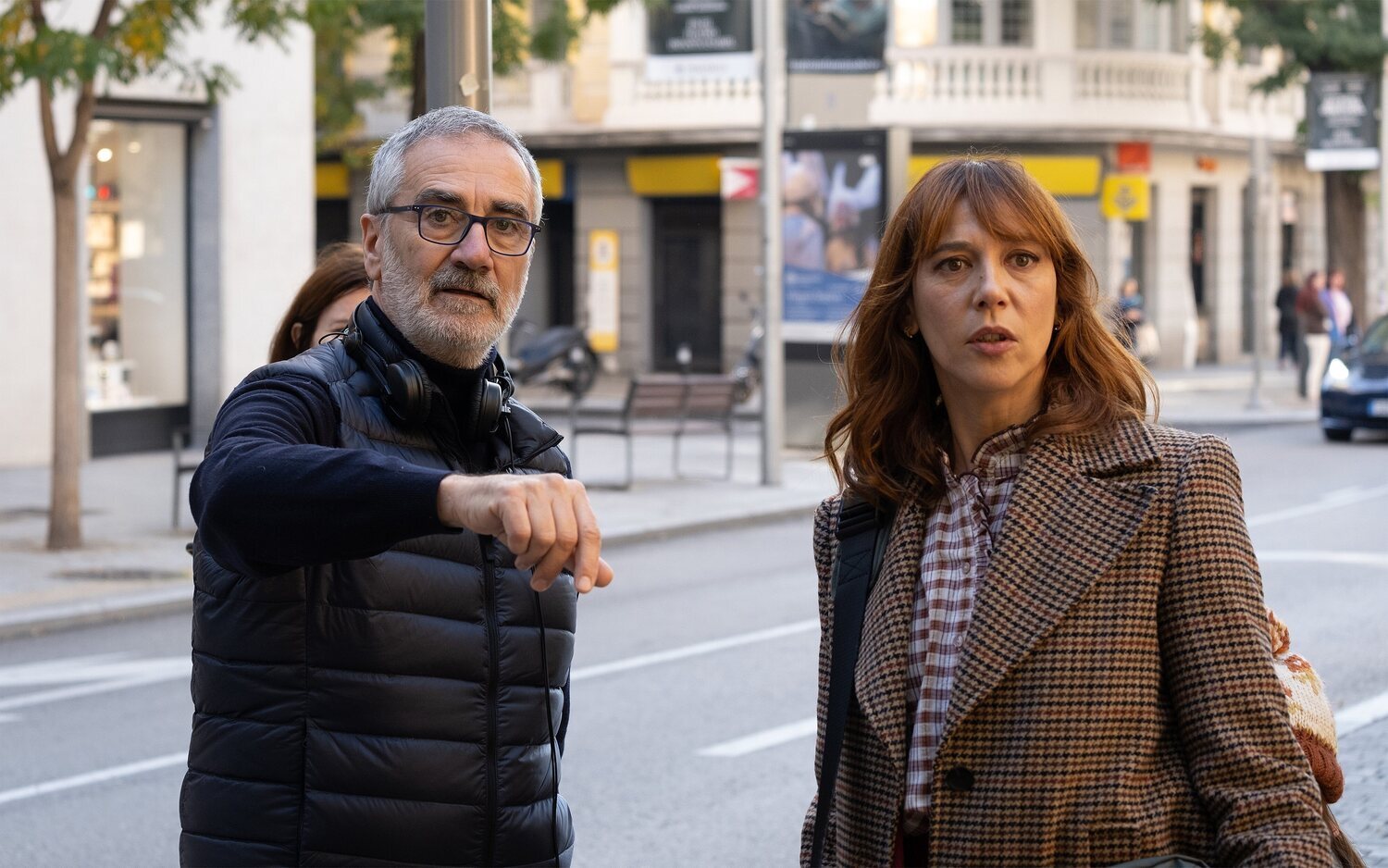 Javier Fesser junto a Lorena López en el rodaje de 'Custodia repartida'