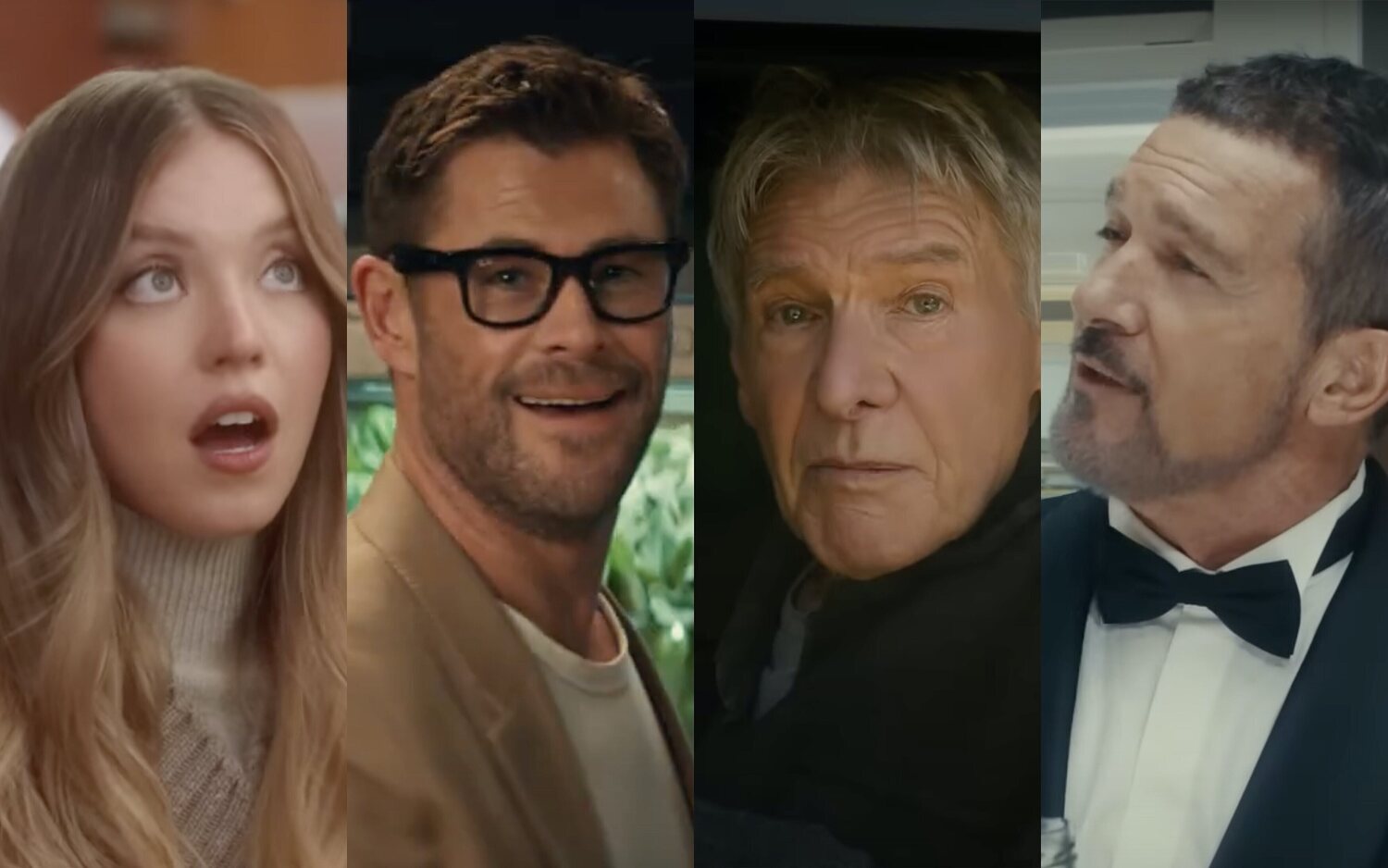 Sydney Sweeney, Chris Hemsworth, Harrison Ford y Antonio Banderas