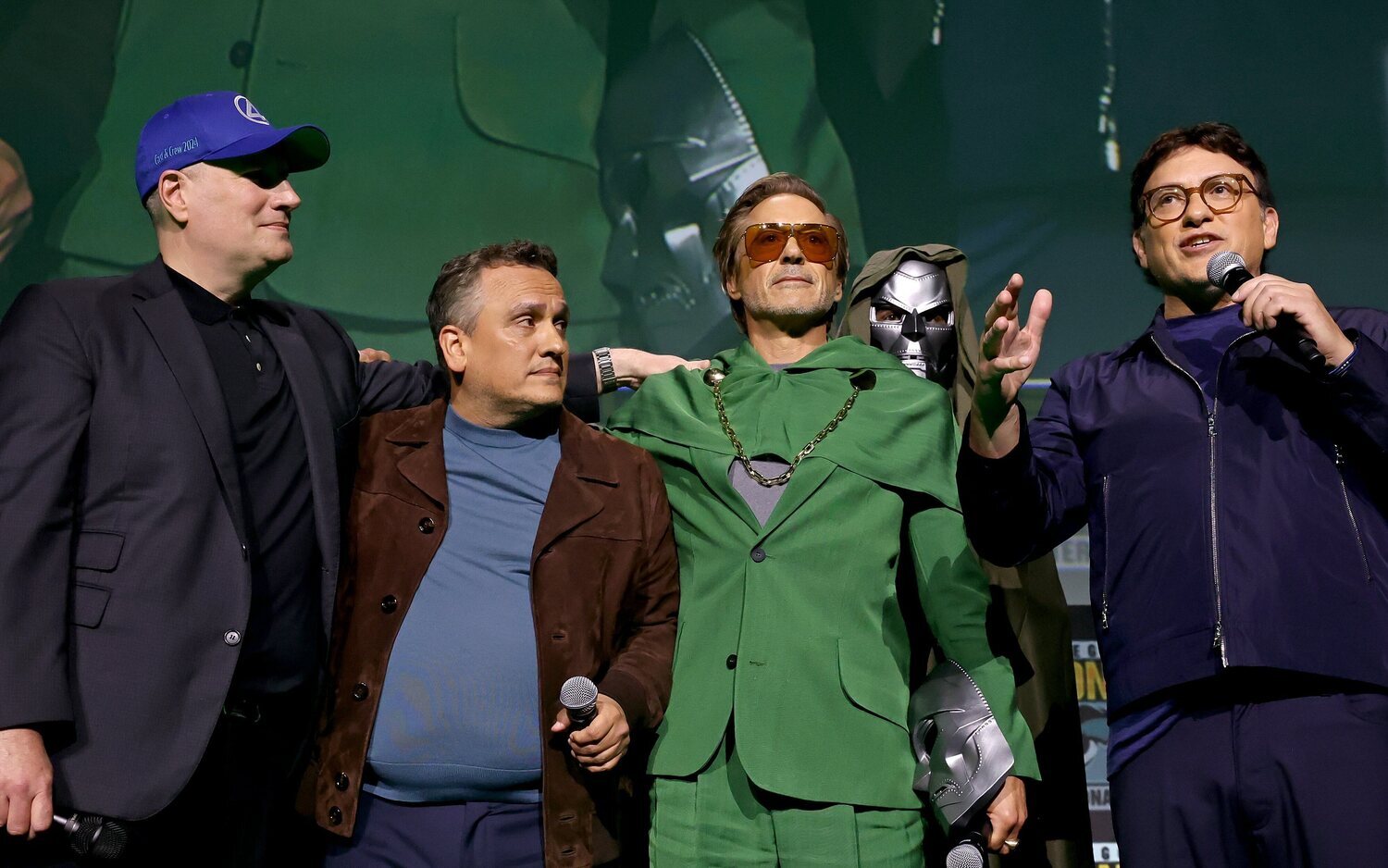 Robert Downey Jr., los hermanos Russo y Kevin Feige en la última Comic-Con de San Diego