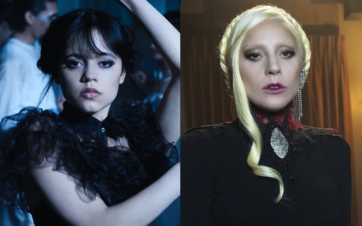 Jenna Ortega en 'Miércoles' y Lady Gaga en 'American Horror Story'