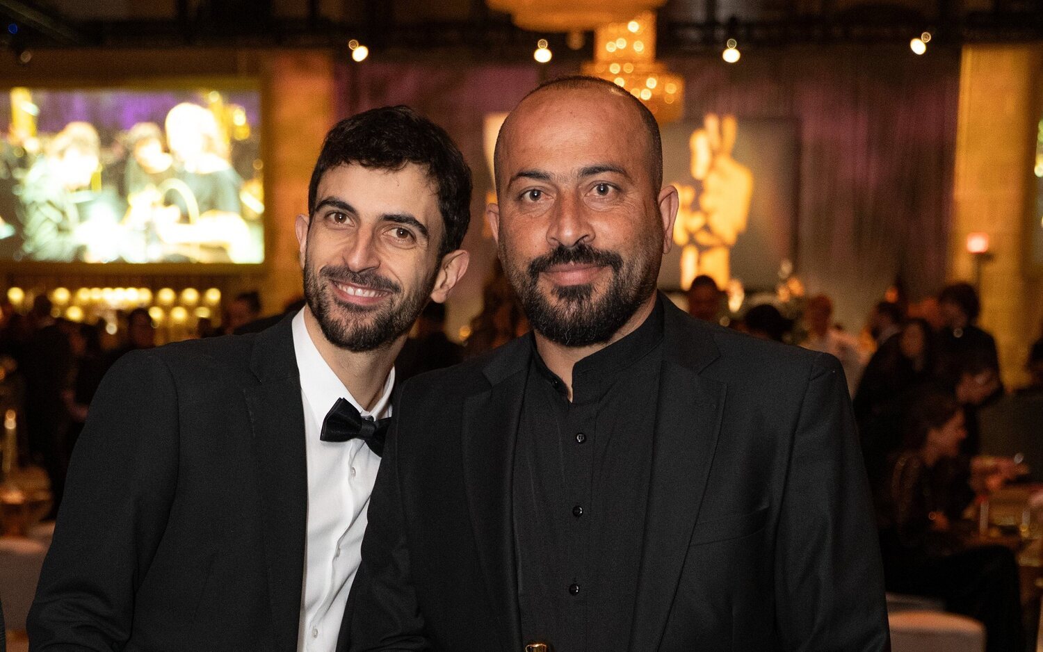 Yuval Abraham y Hamdan Ballal en el Governors Ball tras la 97 edición de losh Oscars