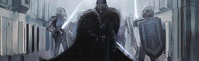 Darth Vader en una ilustración de Ralph McQuarrie