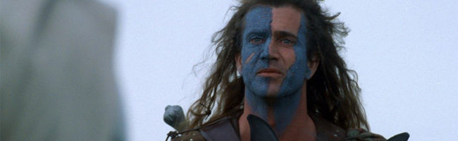 Mel Gibson como Willian Wallace en Braveheart