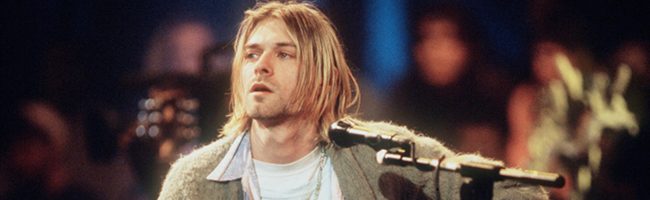 Kurt Cobain en la grabación del Unplugged de Nirvana