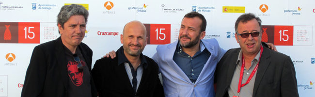 El equipo de 'A puerta fría' en el Festival de Málaga 2012