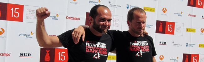 Los protagonistas de 'El mundo es nuestro' en el Festival de Málaga 2012