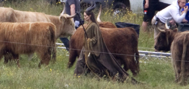 Angelina Jolie en el set de Maleficent