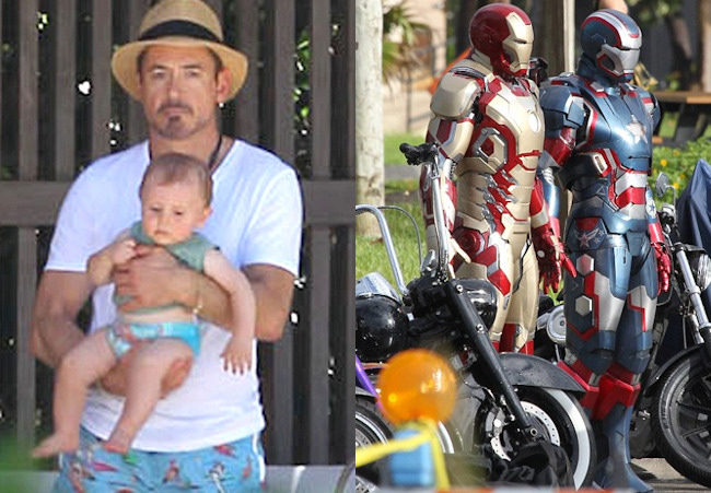 Robert Downey Jr. en el rodaje de Iron Man 3