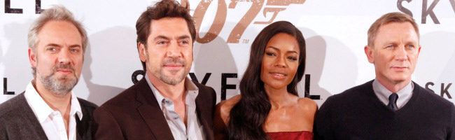 Sam Mendes, Javier Bardem, Naomie Harris y Daniel Craig en Madrid