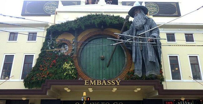 Estatua de Gandalf en el Embassy Theater de Wellington