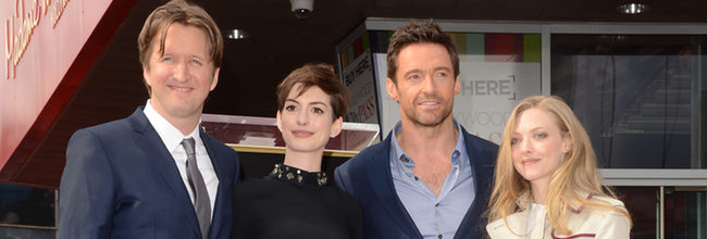 Tom Hooper, Anne Hathaway, Hugh Jackman y Amanda Seyfried