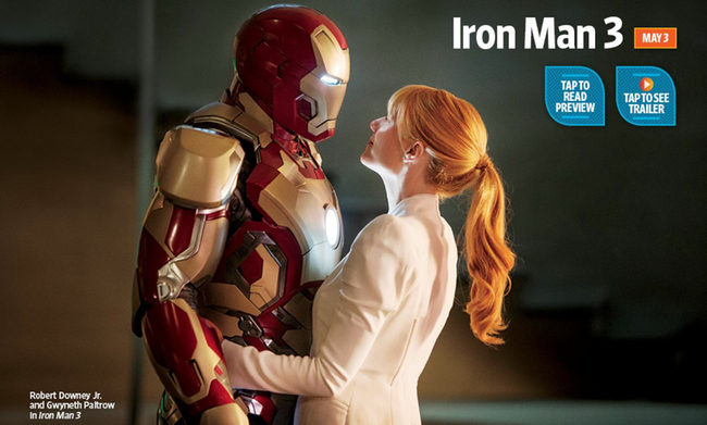  Tony Stark y Pepper Potts 'Iron Man 3'