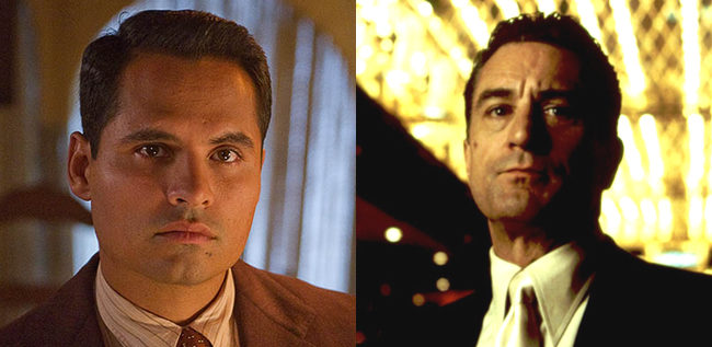 Michael Peña en 'Gangster Squad' y Robert de Niro en 'Casino'