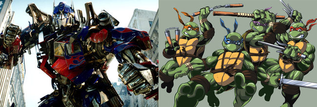 Transformers y Las Tortugas ninja