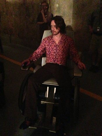 James McAvoy en el set de X-Men: Days of Future Past