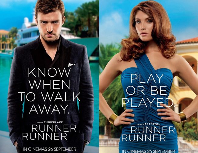 Póster de Justin Timberlake y Gemma Arterton de 'Runner Runner'