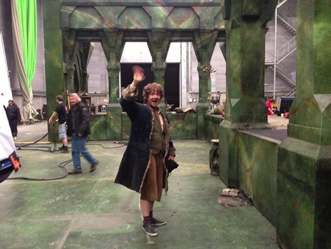 Martin Freeman en el rodaje de El Hobbit