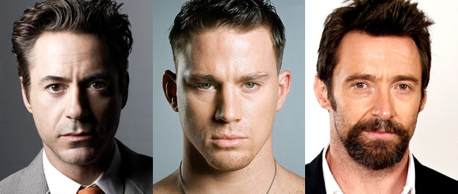 Robert Downey Jr., Channing Tatum y Hugh Jackman